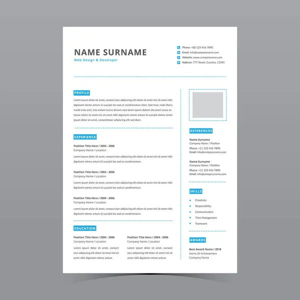 Profesyonel Devam Şablonu Vektör Tasarımı