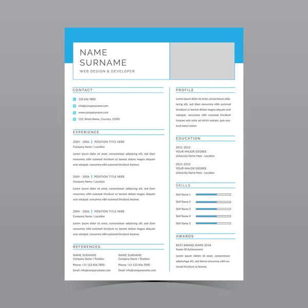 Profesyonel Devam Şablonu Vektör Tasarımı