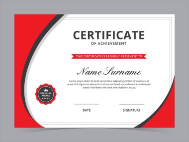 Modern Sertifika Şablonu Vektör Tasarımı