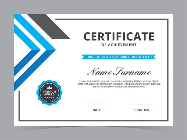 Modern Sertifika Şablonu Vektör Tasarımı