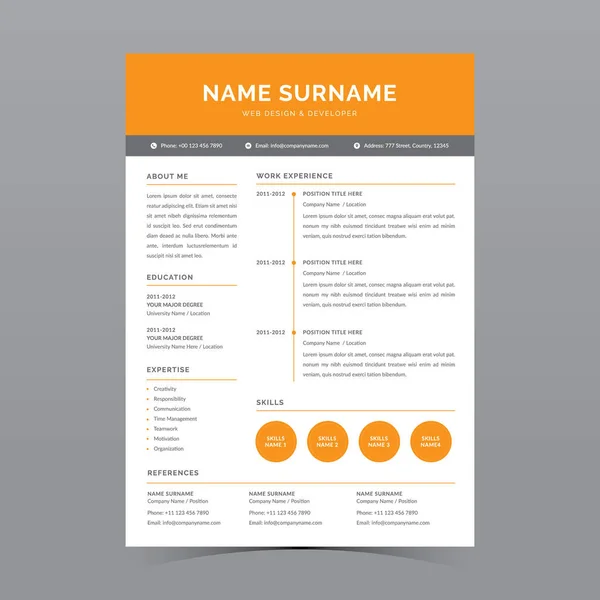 Profesyonel Devam Şablonu Vektör Tasarımı