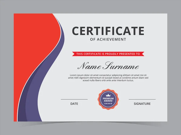 Modern Sertifika Şablonu Vektör Tasarımı