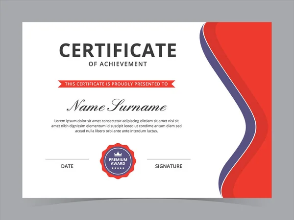 Modern Sertifika Şablonu Vektör Tasarımı