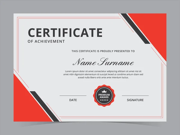 Modern Sertifika Şablonu Vektör Tasarımı