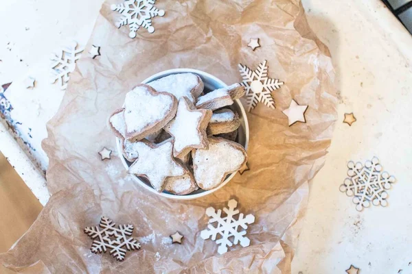 New Years cookies in the form of stars — Stock Photo, Image