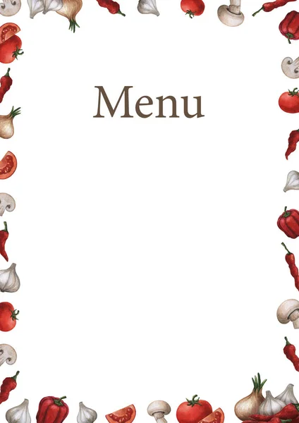 咖啡馆 餐馆的菜单 小菜一碟 水彩菜 菜单的模板 水彩画元素 咖啡馆 — 图库照片