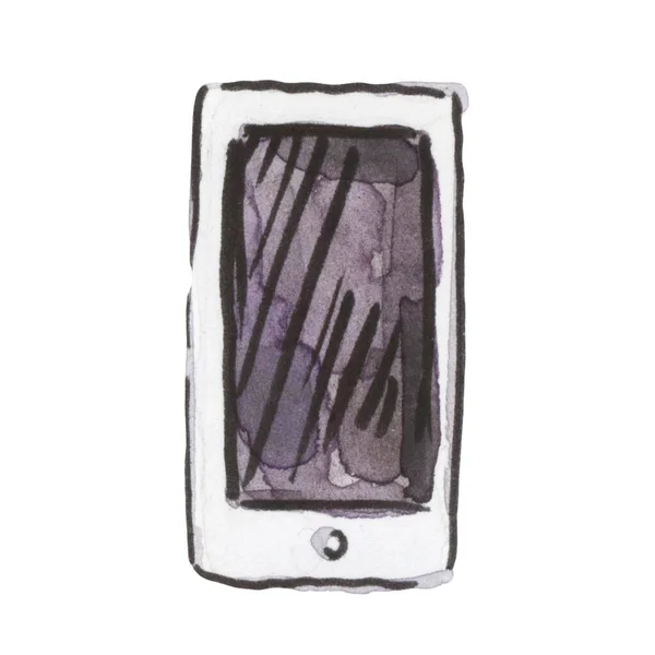 Tablet Telefone Smartphone Comprimido Para Desenho Técnica Aquarela — Fotografia de Stock