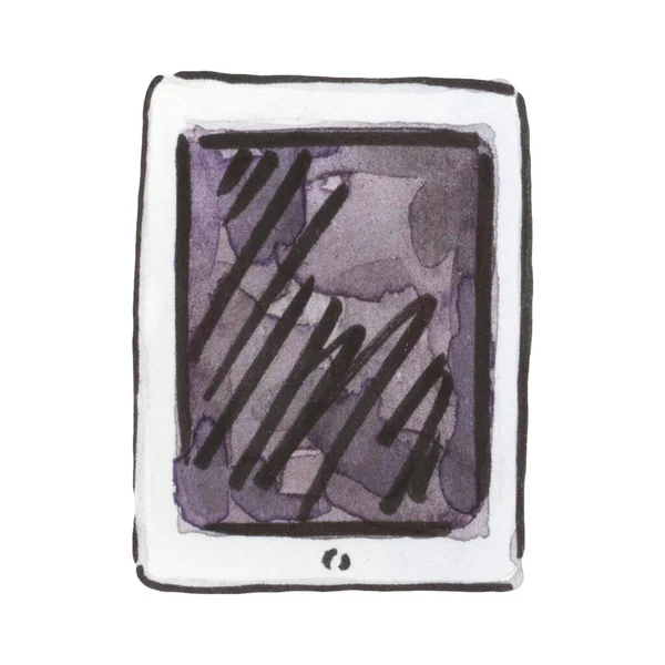 Tablet Telefon Akıllı Telefonmuş Çizim Için Tablet Suluboya Tekniği — Stok fotoğraf