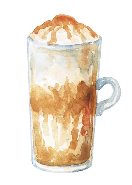 Акварельный Рисунок Чашки Кофе Чая Изображение Меню Ресторанов Кафе Кофе — стоковое фото
