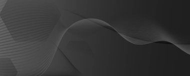 Siyah Dijital Arkaplan. Akış 3d Hareketi. Vektör 