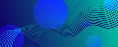 Mavi Dinamik Dalga. Akış 3d Hareketi. Eğim Gradyanı 