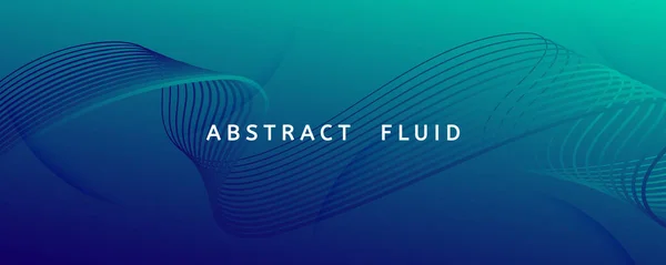 Blaue dynamische Welle. Fluid Abstract Design. Anschaulich — Stockvektor