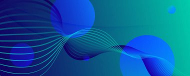 Mavi Dinamik Dalga. Sıvı 3d Hareketi. Geçerli