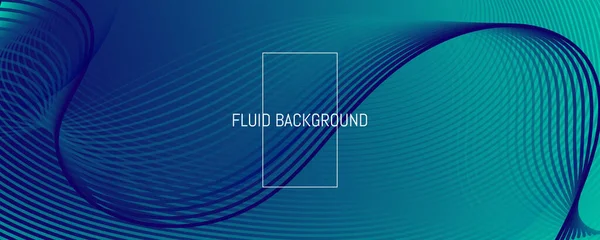 Blue Dynamic Wave Fluid Flyer Vivid Geometric Lines Dynamic Wave — Stock Vector