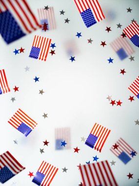 Eski ahşap arka planda Amerikan bayrağı, eski tarz, eski tarz. 