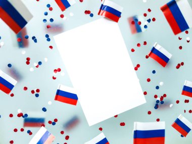 Rusya Bağımsızlık Günü ve Ulusal Bayrak. Devlet bayramı egemenliği. Konsept özgürlük, vatanseverlik ve hafıza. Sembol Olimpiyat takımı