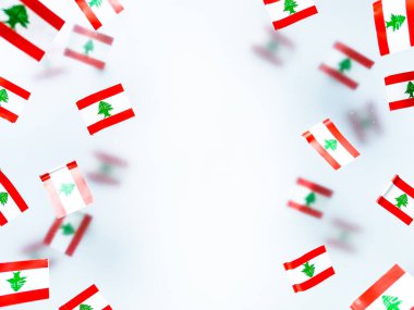 Lebanese Independence Day. November 22. Happy holiday Lebanon pride, memory, honor and patriotism. victory freedom. National flags foggy background. Defocusing clipart
