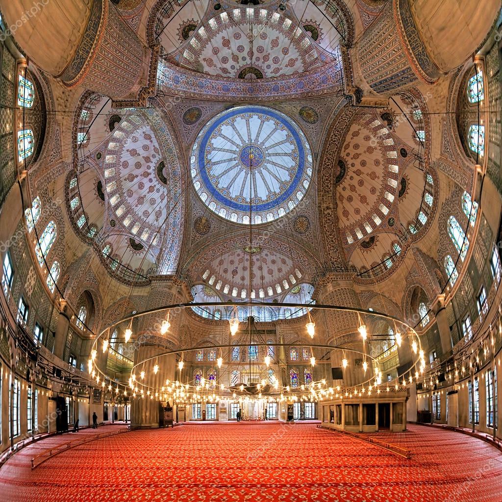 Interior Of The Sultan Ahmed Mosque In Istanbul Turkey