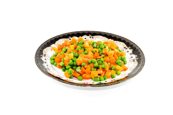 Fresh Green Peas with Carrots — Stock Photo, Image