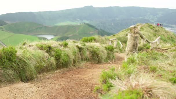 Leerer Aussichtspfad der sete cidades — Stockvideo