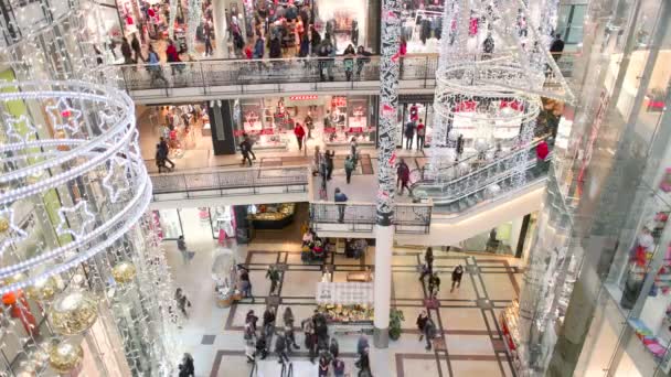 Leitartikel - Menschen auf Weihnachts-Einkaufstour — Stockvideo