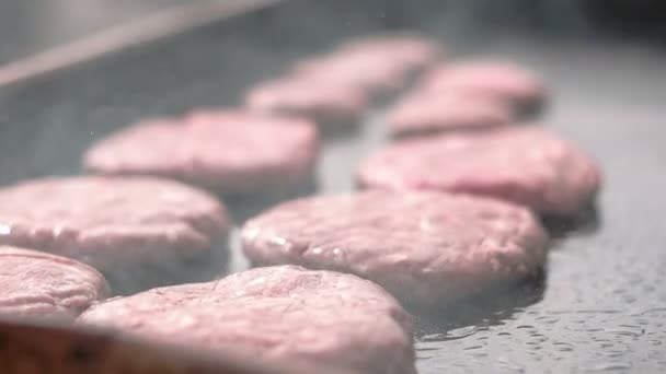 Fabricación de hamburguesas — Vídeo de stock