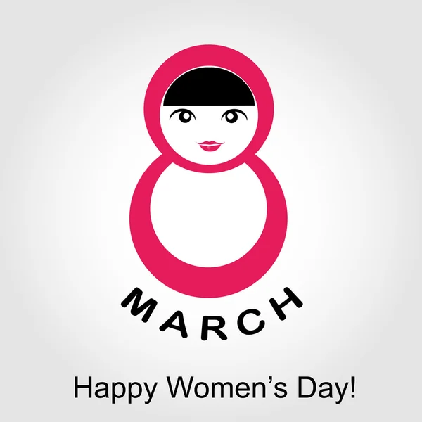 Grand chiffre 8 avec une femme- graphique pour la journée internationale des femmes — Image vectorielle