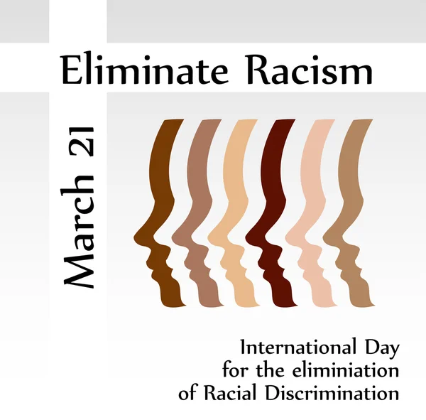 Día para celebrar la eliminación del racismo — Vector de stock