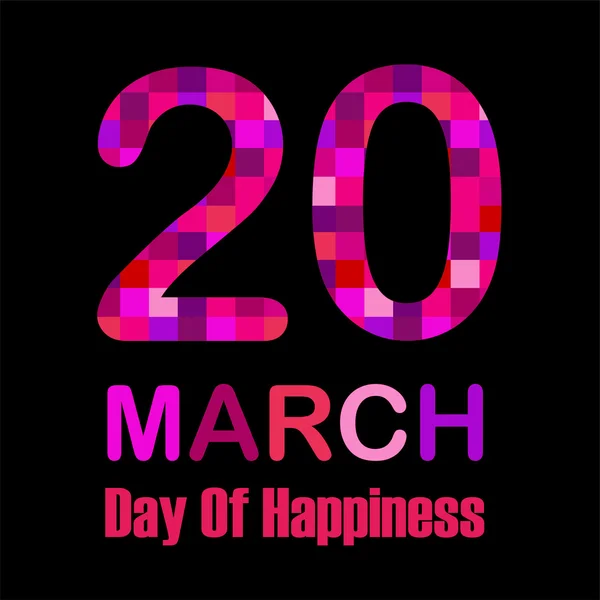 Journée internationale du bonheur - Journée commémorative 20 mars — Image vectorielle