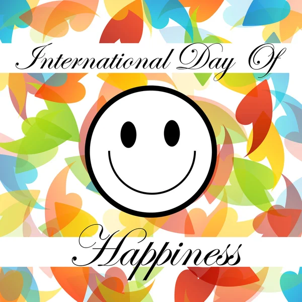 Card for International Day of Happiness- Commemorative Day March 20 — Stock Vector