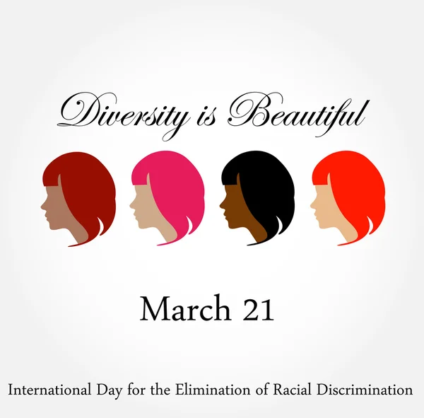 La diversidad es hermosa- 21 de marzo tarjeta — Vector de stock