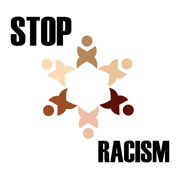 Stop Racism- gráfico para mostrar unidad — Vector de stock