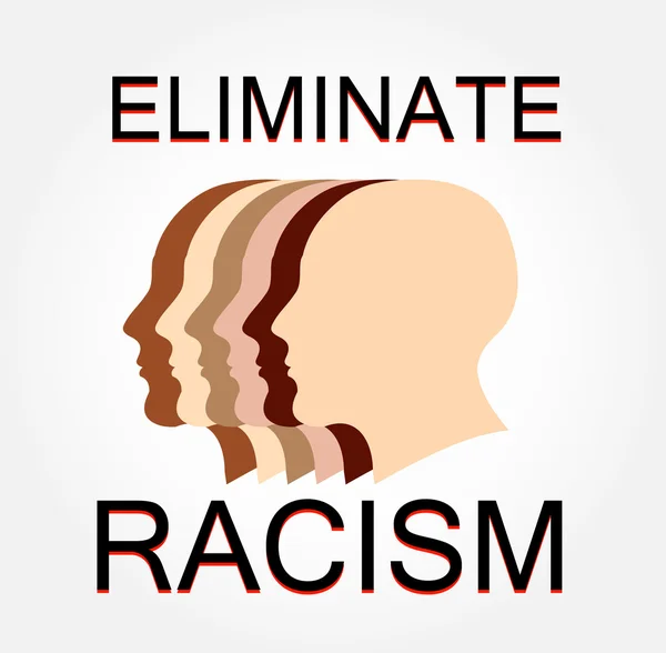 Eliminar el racismo- caras de las personas — Vector de stock