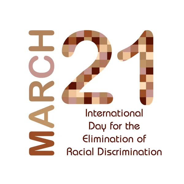 21 de marzo - Día Internacional de la Eliminación del Racismo — Vector de stock