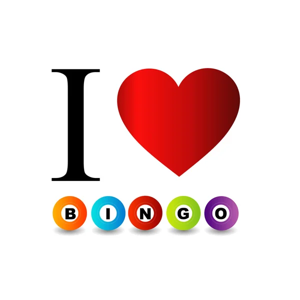 I love bingo with colorful bingo balls — Stock Vector