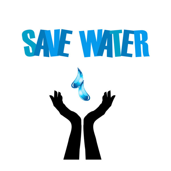 Save water - hands saving water
