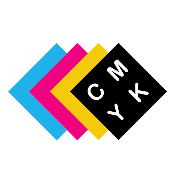 Ilustração CMYK - ciano magenta amarelo preto — Vetor de Stock