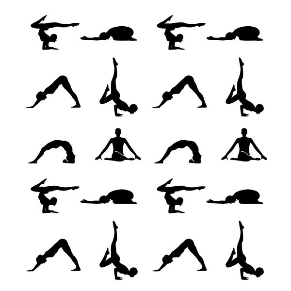 Yoga poses silhouette wallpaper