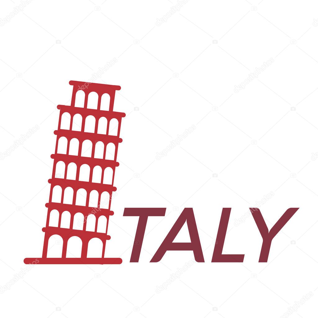 Leaning tower or bell tower of Pisa in Italy- Landmark and tourist attraction of Pisa in Italy