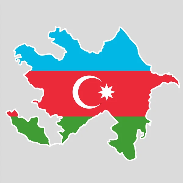 Mapa Azerbaiyán Colores Bandera Vector Aislado — Vector de stock