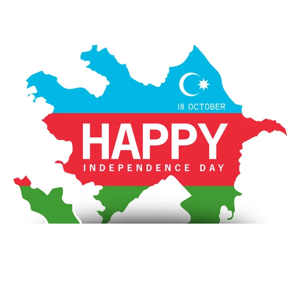 アゼルバイジャン独立記念日 アゼルバイジャンの2D地図旗の色 — ストックベクタ