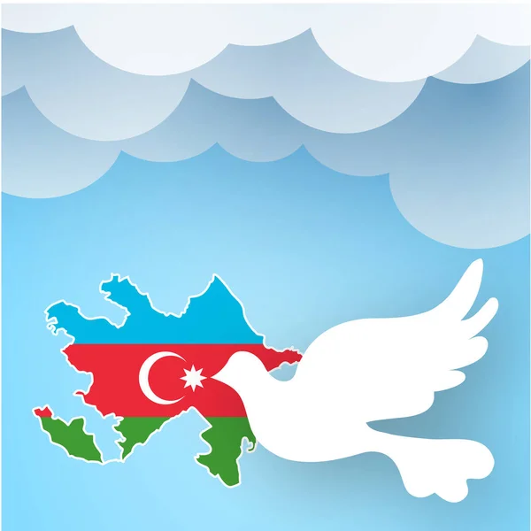 Duif Een Kaart Van Azerbeidzjan Achtergrond — Stockvector