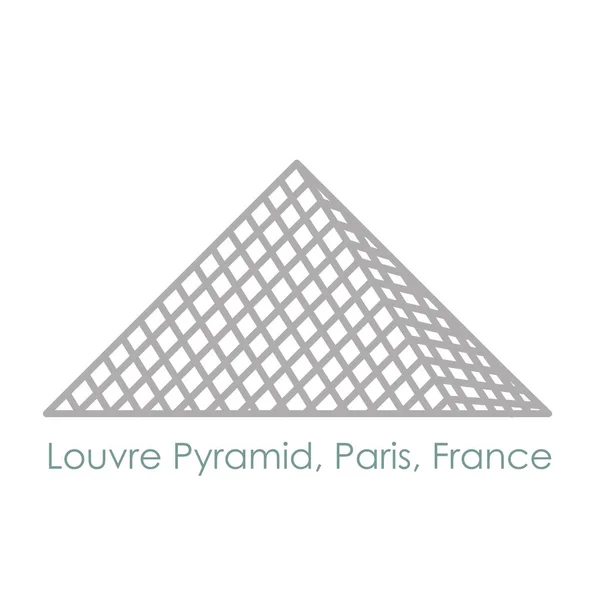 法国巴黎卢浮宫金字塔概述 — 图库矢量图片
