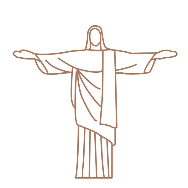 Art Deco Statue Christ Redeemer — Stock Vector