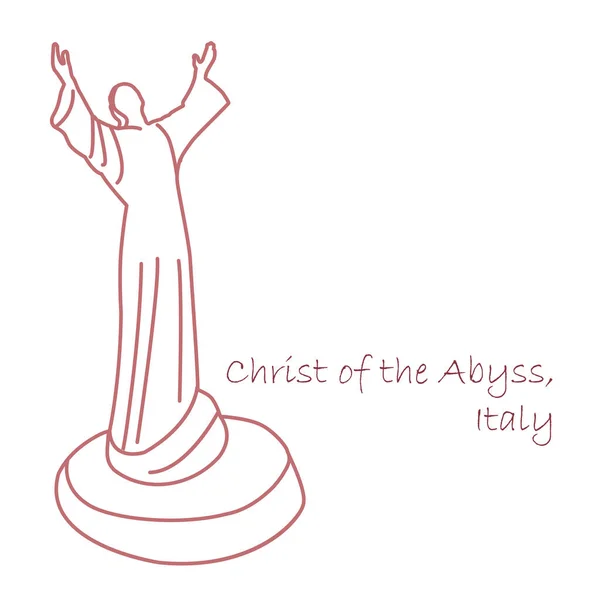 Christ Abyss Submerged Bronze Statue Jesus Christ Italy Mediterranean Sea — Stock Vector