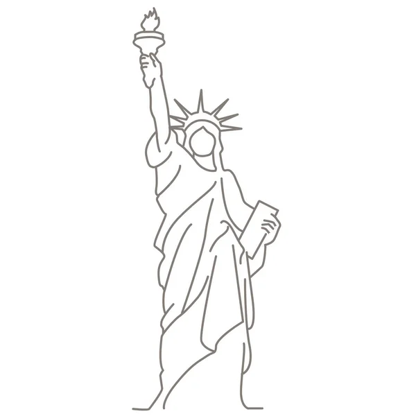 Statue Liberty Sculpture Line Art Gift France Usa Designed Colossal — Stock Vector