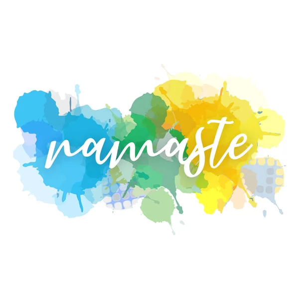 Namaste Citação Tipografia Aquarela — Vetor de Stock