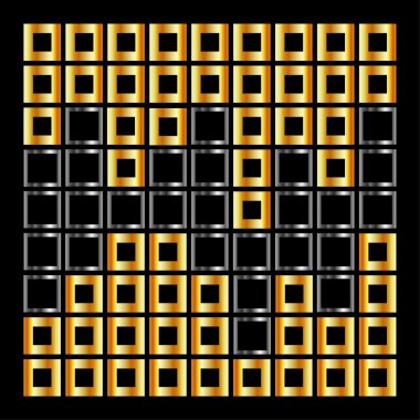 Kare mimari tasarım elementi ile soyut bileşim