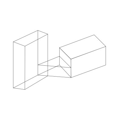 Isometric obje - mimari 3d nesne-eksonometrik görünüm