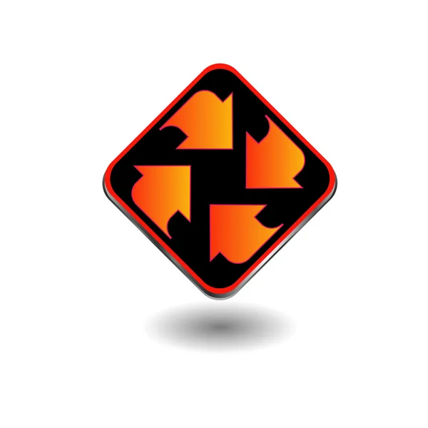Logotipo con flechas apuntando en dirección diferente — Vector de stock
